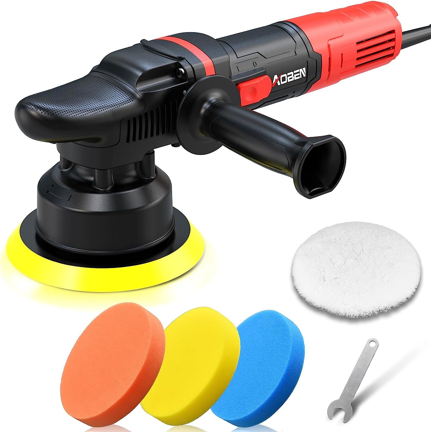 AOBEN Car Buffer Polisher,6 inch Dual Action Polisher, with 6 VariableSpeed 1000-4500rpm,