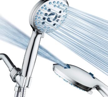 AquaCare High Pressure 8-mode Handheld Shower Head – Anti-clog Nozzles, Built-in Power Wash to Clean Tub, T